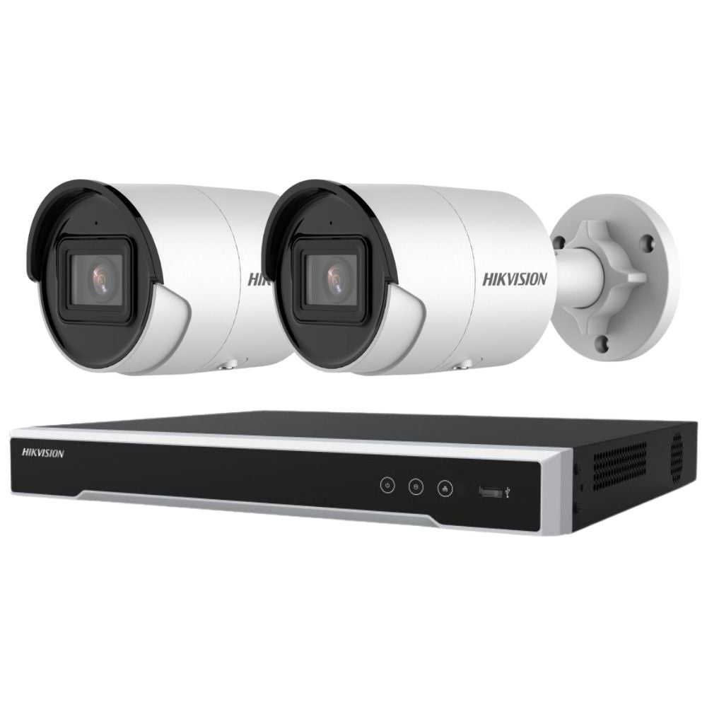 Hikvision Security Kit: 2x 6MP MiniBullet, Acusense, 4CH NVR, HDD - HK-L2