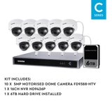 Vivotek 10 Camera Kit: 10x 5MP Dome, 16CH AI NVR, 6TB HDD