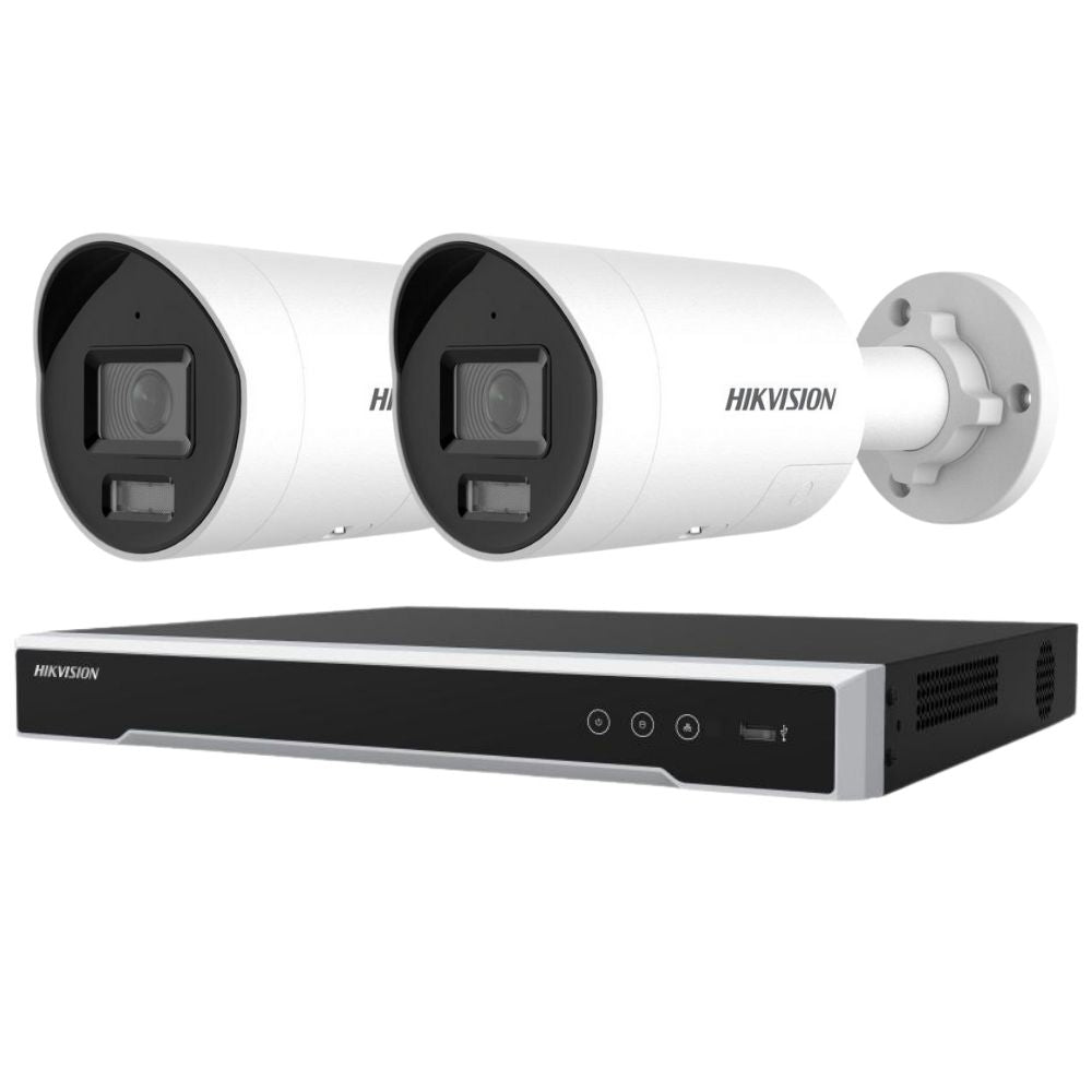 Hikvision Security Kit: 2x 8MP Bullet, Smart Hybrid, ColorVu, Liveguard, 4CH NVR, HDD - HK-V2