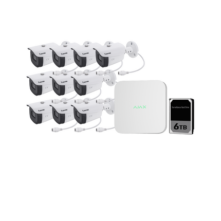 Ajax 16CH White NVR Vivotek 5MP Motorised Bullet Kit - KIT-AJAX-5MP16106BM-W