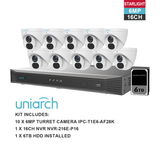 Uniarch K61610T 6MP 16CH Kit with 10 x Turret Cameras