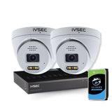 IVSEC Security Kit: 2x 8MP Adv. Deter Turret, LX Series, 3.6mm, 4CH NVR, HDD