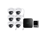 Ajax 8CH Black NVR Vivotek AI 5MP Motorised Dome Kit - KIT-AJAX-AI-5MP8064DM-B