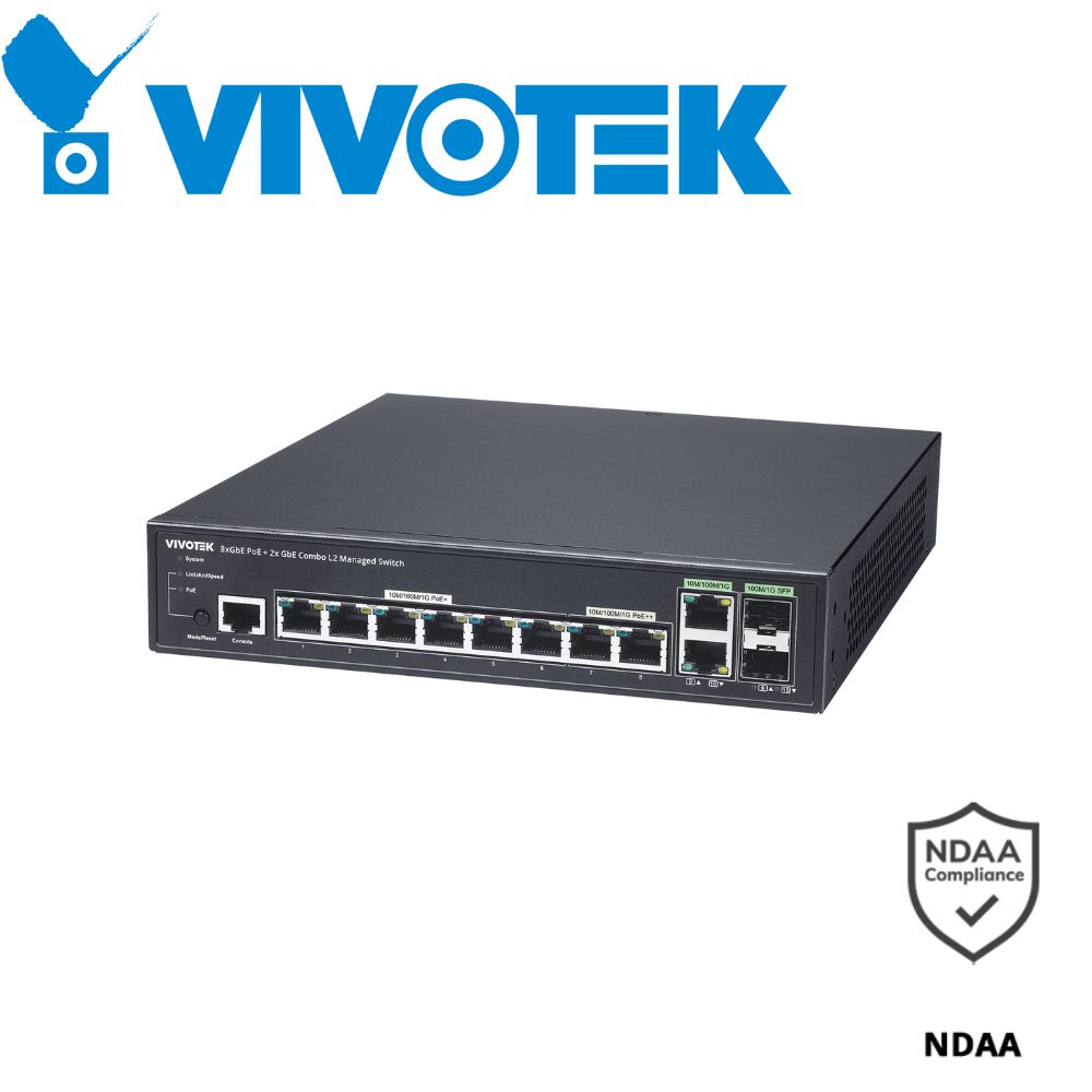 VIVOTEK 8-Port PoE Switch - AW-GEV-108A-130