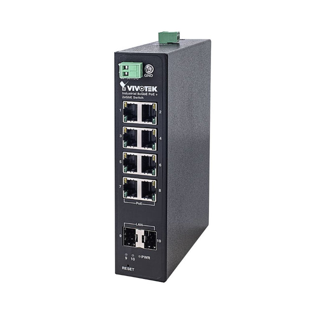 Vivotek Industrial 8-Port PoE Switch - AW-IHT-1000