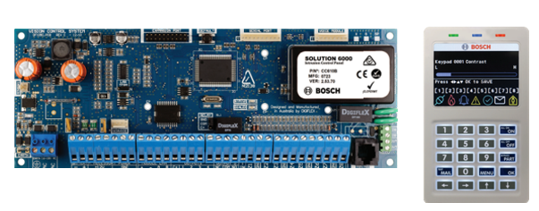 Bosch BOSCC610GWP-2 Sol 6000 Hardwired Alarm Panel PCB (Cc610P) + White Smart Prox Keypad (Cp736B) Tamper Alphanum LCD 144 Zone Touch Tone &Amp; Backlit Keys