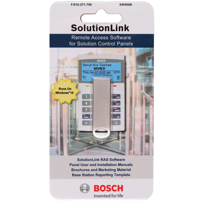 Bosch BOSSW500B Solution Link Ras Programming Software On USB Suits Sol6000 144 64 16 + 16I Panels