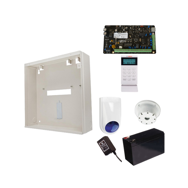 Bosch BOSCH3000KIT Sol 3000 Kit - Includes Solution 3000 PCB (Bosicp-Sol3-P) Keypad (Bosiui-Sol-Icon) Metal Enclosure (Bosmw250) 1.33Amp Power Supply (Bostf008-B) 7Ah Battery (Bat2000) Slim Combo Siren (Boshcf6D-Blue) &Amp; Piezo (Soun008) *No PIRs