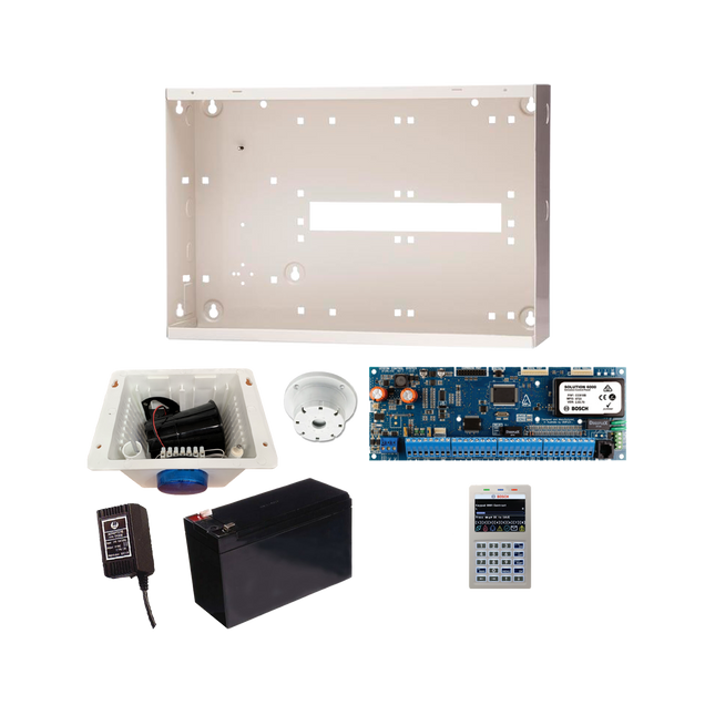 Bosch BOSCH7046 Kit Solution 6000 Alarm Kit Includes Solution 6000 Panel &Amp; White WiFi Keypad &Amp; Metal Enclosure &Amp; 12V/7Ah Battery &Amp; Power Supply &Amp; Strobe/Siren Combo Wp08 Screamer