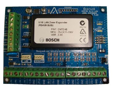 Bosch BOSCM704B Solution 6000 Hardwired Zone Expander Module Blue 8 X/16 X Split Zone PCB Enclosure Mount 236G 10-14VDC