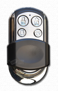 Bosch BOSHCT-4UL Radion Series Wireless 4-Btn Key Fob Transmitter Silver Metal &Amp; Plastic 433Mhz 1X Cr2032 Batt (3V) Text On Buttons Lock/ Unlock/ Bell/ Light Suits Rf3212E Dsrf