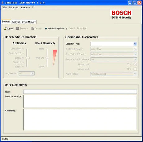 Bosch BOSISN-SMS-W7 Sens Tool Software &Amp; Interface Cable for Seismic Detector/ Sensor Sensitivity Adjustment/ Data Analysis