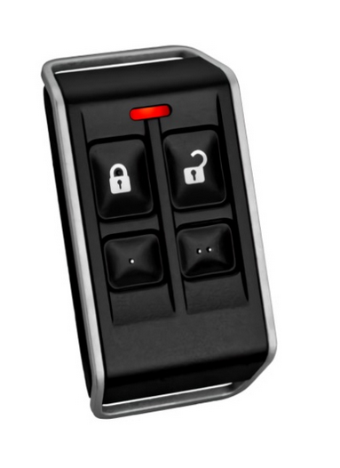 Bosch BOSRFKF-FBS Radion Series Wireless Encrypted Keyfob Transmitter Deluxe Black Case 4 Button Suits RFRC-STR2 Rf3212E and B810 Receivers 433Mhz Takes 1 X Cr2032 Battery