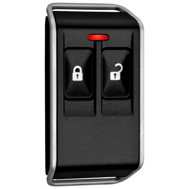 Bosch BOSRFKF-TBS Radion Series Wireless 2-Btn Key Fob Transmitter Black Plastic 433Mhz 1X Cr2032 Batt (3V) Text On Buttons Lock/ Unlock Suits RFRC-OPT/ RFRC-STR/ RFRC-STR2/ B810