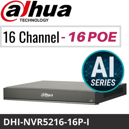 Dahua 16 Channel Network Video Recorder: 16MP(4K) AI - DHI-NVR5216-16P-I (Clearance Sale)