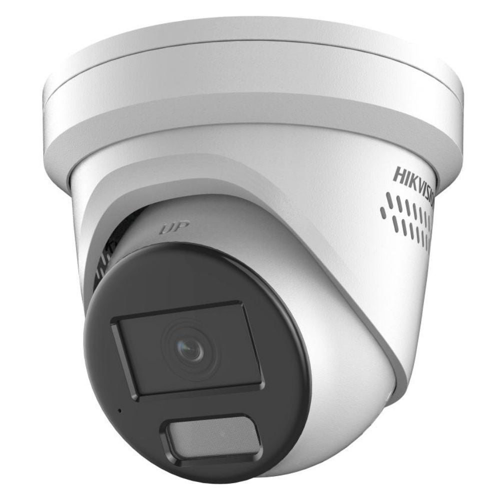 Hikvision DS-2CD2347G2-LSU/SL ColorVu Turret, 4MP White Light, AcuSense, Built-in Mic, Speaker, Strobe Light, 2.8mm (2347)