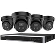 Hikvision Security Kit: 4x 8MP Black Turret, Acusense, 4CH NVR, HDD - HK-O4