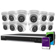 Hikvision Security Kit: 12x 6MP Turret, Smart Hybrid, ColorVu, Liveguard, 4CH NVR, HDD - HK-B12