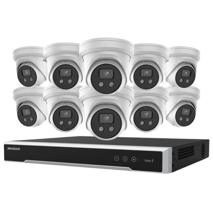 Hikvision Security Kit: 10x 8MP Turret, Acusense, 4CH NVR, HDD - HK-N10