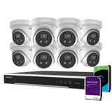 Hikvision Security Kit: 8x 8MP Turret, Acusense, Liveguard, 4CH NVR, HDD - HK-R8