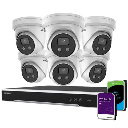 Hikvision Security Kit: 6x 8MP Turret, Acusense, 4CH NVR, HDD - HK-N6