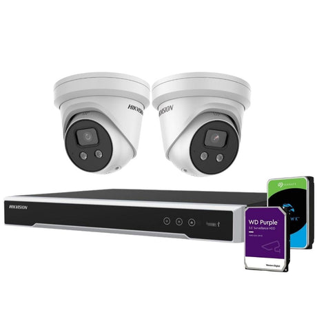 Hikvision Security Kit: 2x 6MP Turret, Acusense, 4CH NVR, HDD - HK-A2