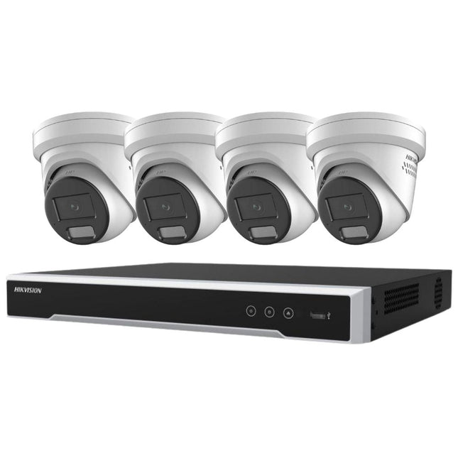 Hikvision Security Kit: 4x 6MP Turret, Smart Hybrid, ColorVu, Liveguard, 4CH NVR, HDD - HK-B4