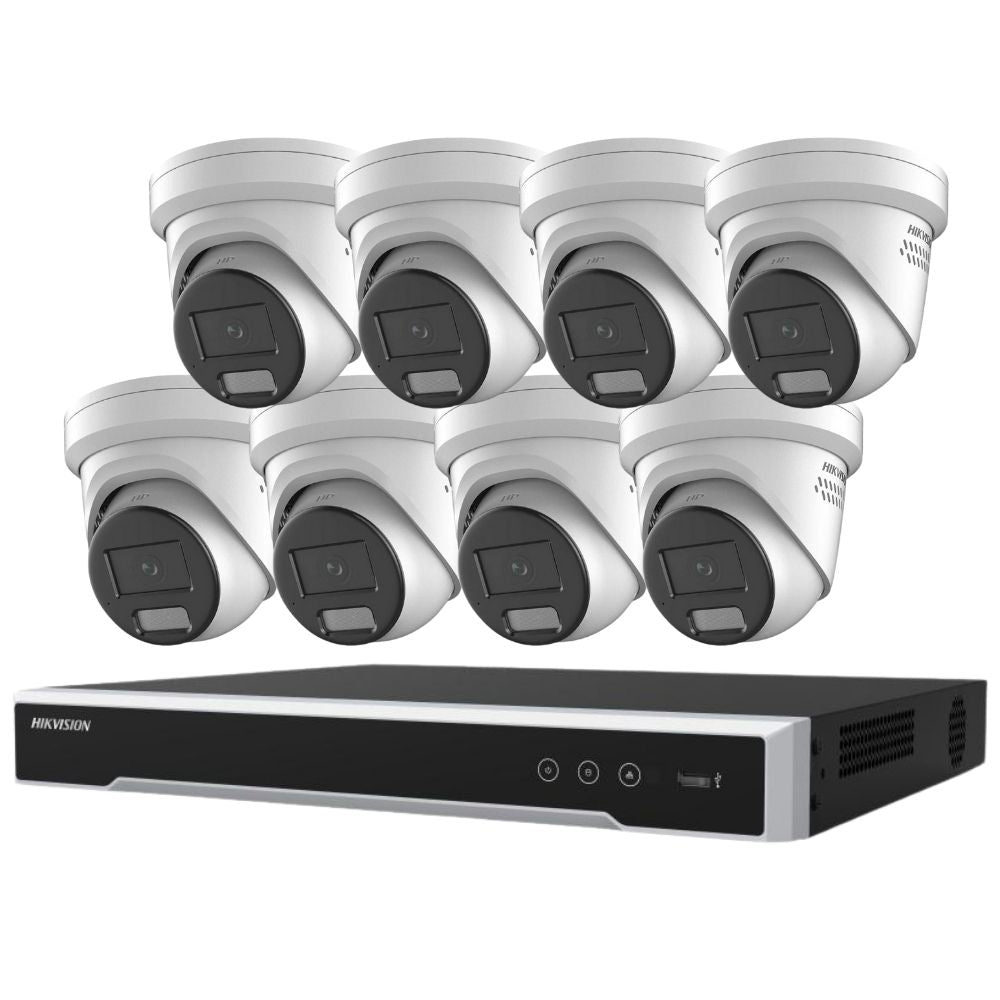 Hikvision Security Kit: 8x 8MP Turret, Acusense, 4CH NVR, HDD - HK-N8