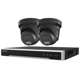 Hikvision Security Kit: 2x 6MP Black Turret, Smart Hybrid, ColorVu, Liveguard, 4CH NVR, HDD - HK-C2