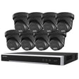 Hikvision Security Kit: 8x 8MP Black Turret, Smart Hybrid, ColorVu, Liveguard, 4CH NVR, HDD - HK-Q8