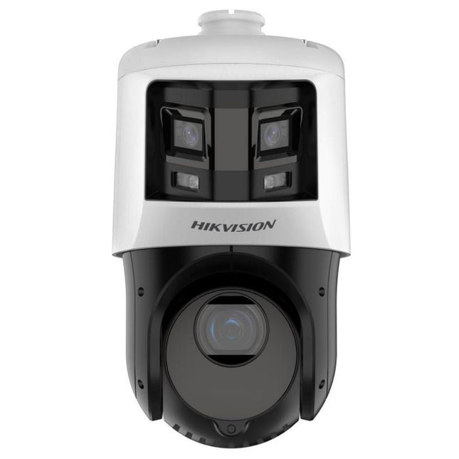 Hikvision DS-2SE4C425MWG-E-26 (F0) TandemVu PTZ 6 and 4MP Lens, Panoramic 180 Degree, 25X Optical Zoom, IR 100M, ColorVu 30M, 12VDC / PoE+, Includes Wall Mount Bracket (4C425)