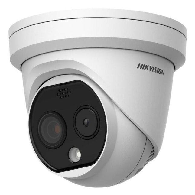 Hikvision DS-2TD1217-2/PA 4MP Thermal and Optical Bi-Spectrum Turret, Strobe Light and Audio Alarm, 160x120 Res, 1.8mm Thermal, 2mm Optical, IP66