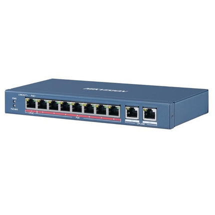 Hikvision DS-3E0310HP-E Switch 8 PoE-Ports, 1-Port Max 90W, 2 Gigabit RJ45 Uplink, 110W, Unmanaged