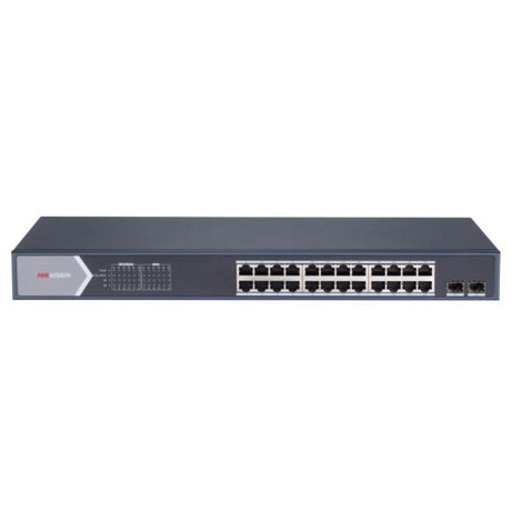 Hikvision DS-3E0526P-E/M Switch, L2, Unmanaged, 24 Gigabit PoE-Ports, 2 Gigabit SFP Uplink-Port, 802.3af/at, PoE Power Budget 225w