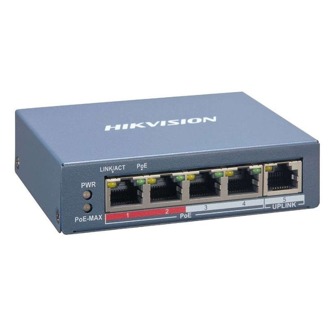 Hikvision DS-3E1105P-EI Switch 4 PoE-Ports, 100M Uplink, 60W, Smart Managed (3E1105P)