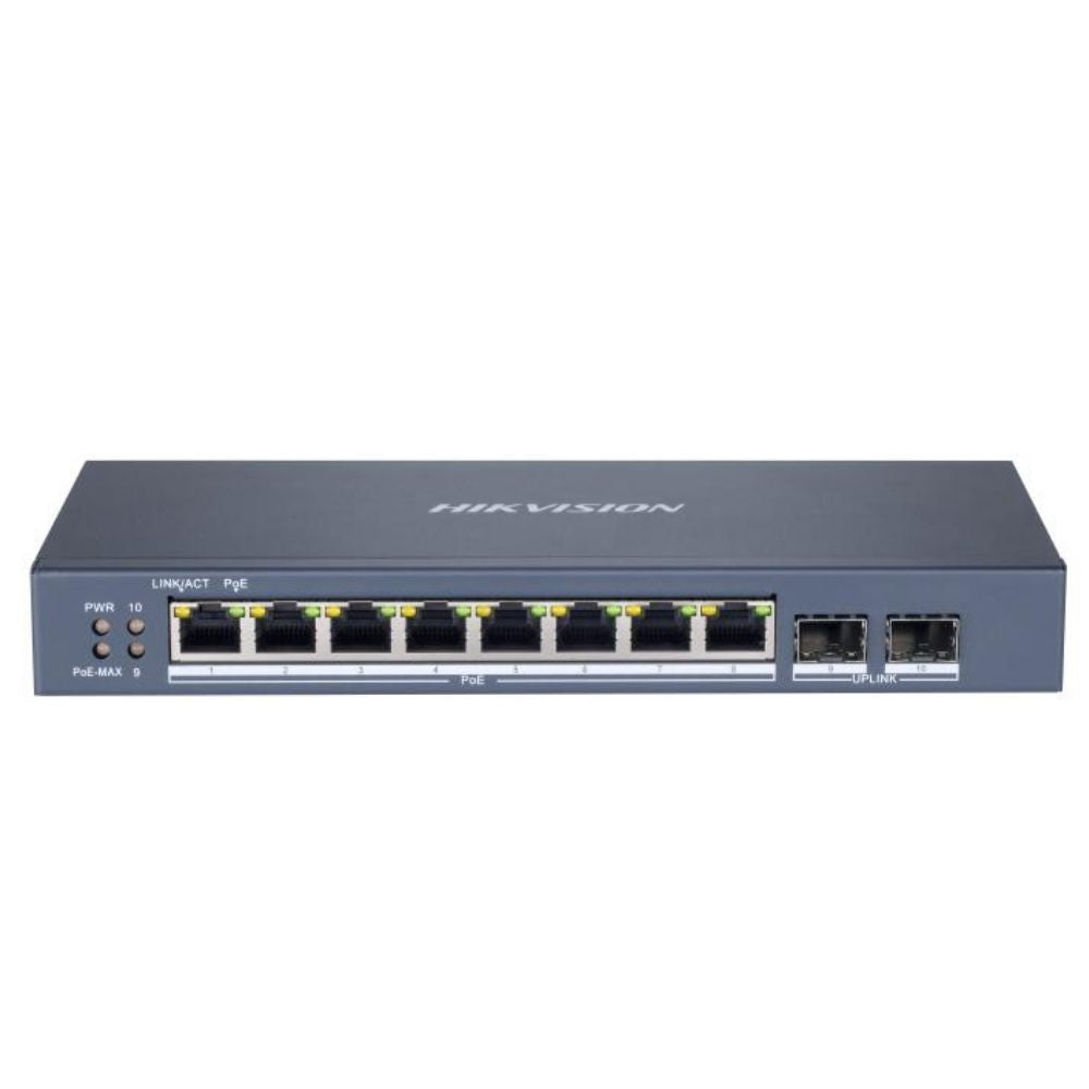 Hikvision DS-3E1510P-SI Switch 8 Gigabit PoE-Ports, 2x Gigabit SFP, Smart Managed, 110W