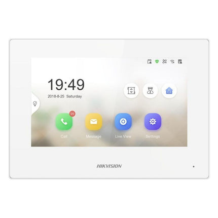 Hikvision DS-KH6320-LE1-WHITE IP Intercom Gen 2 7" Colour Monitor, No SD Card, No APP Connection, PoE, WHITE (6320)