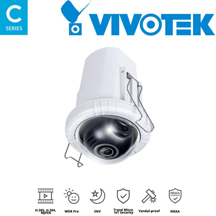 Vivotek C Series 5MP Fixed Recessed Camera - FD9182-H