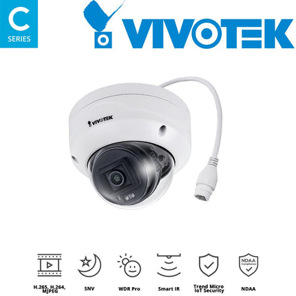 Vivotek C Series 5MP Fixed Dome Camera - FD9380-H 2.8mm