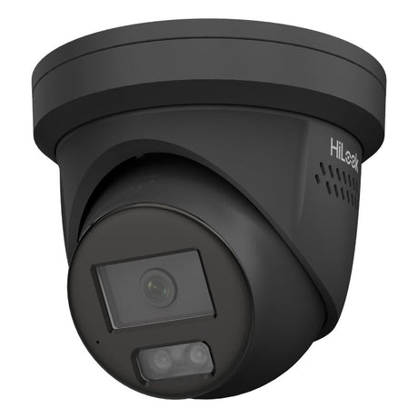 Hikvision HILOOK-IPC-T269H-MU-SL-2.8-BLACK HiLook 6MP Turret, Active Red and Blue Strobe Light and Audio Alarm to Ward Intruders Off, Black (T269H-2.8mm)