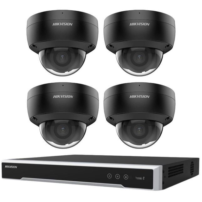 Hikvision Security Kit: 4x 6MP Black Dome, Acusense, 4CH NVR, HDD - HK-G4