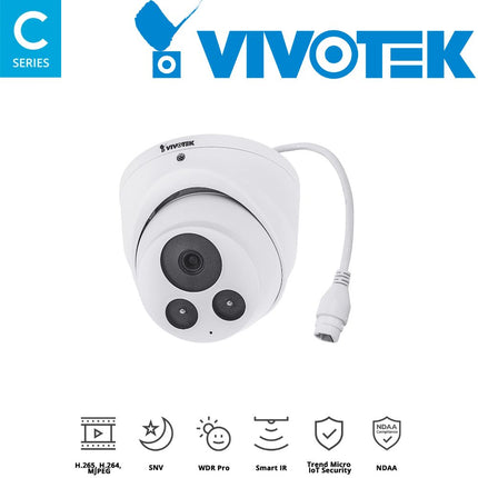 Vivotek C Series 5MP Fixed Turret Camera - IT9380-H 2.8mm