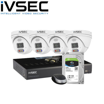 IVSEC 8 Channel Security Kits: 12MP NVR, 4 X 8MP Turret, 2TB HDD - IVK-51