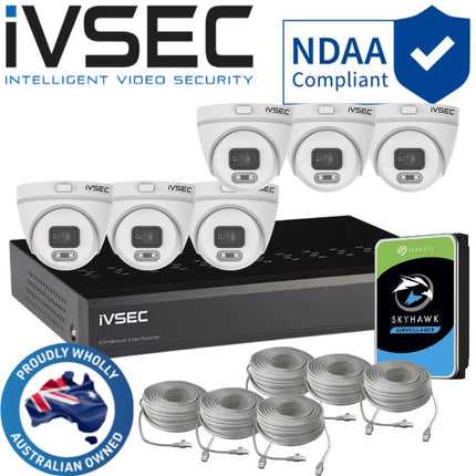 IVSEC Security System: 6x 4MP Turrets, 8-Channel 12MP NVR, SMD