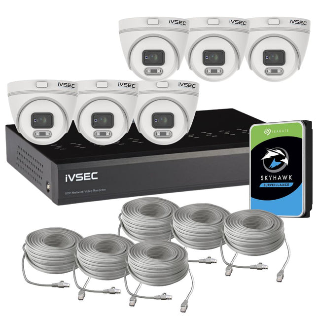 IVSEC Security System: 6x 4MP Turrets, 8-Channel 12MP NVR, SMD