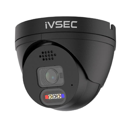 IVSEC Security System: 10x 8MP Adv. Deter, Full-Colour, Black Turrets, 16-Channel 12MP NVR, SMD