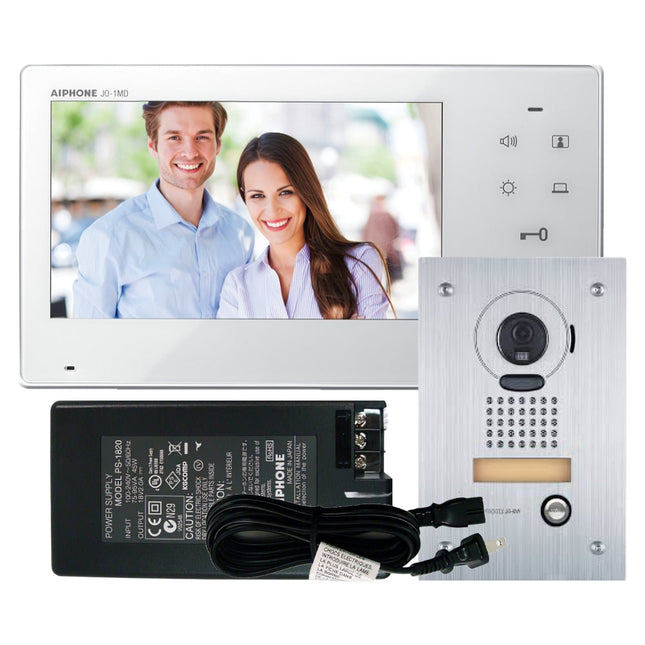 Aiphone Wi-Fi 7" TouchScreen Handsfree 1 X 1 Color Video Set (JO1MDW, JODVF, PS1820) - JOS-1F