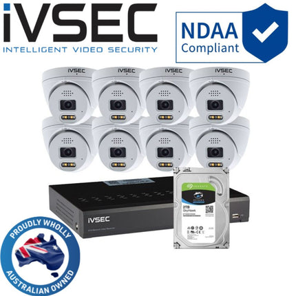 IVSEC Security Kits: LX Series KIT 8 X NC119XA 4MP IP CAM + NR308XC-2TB 8 x PoE NVR 4K, IVS- LVK-119-08-BUN