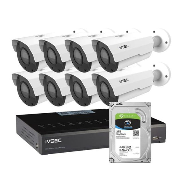 IVSEC Security Kits: LX Series KIT 8 X NC317XC 5MP IP CAM + NR308XC-2TB 8 x PoE NVR 4K, IVS- LVK-317-08-BUN