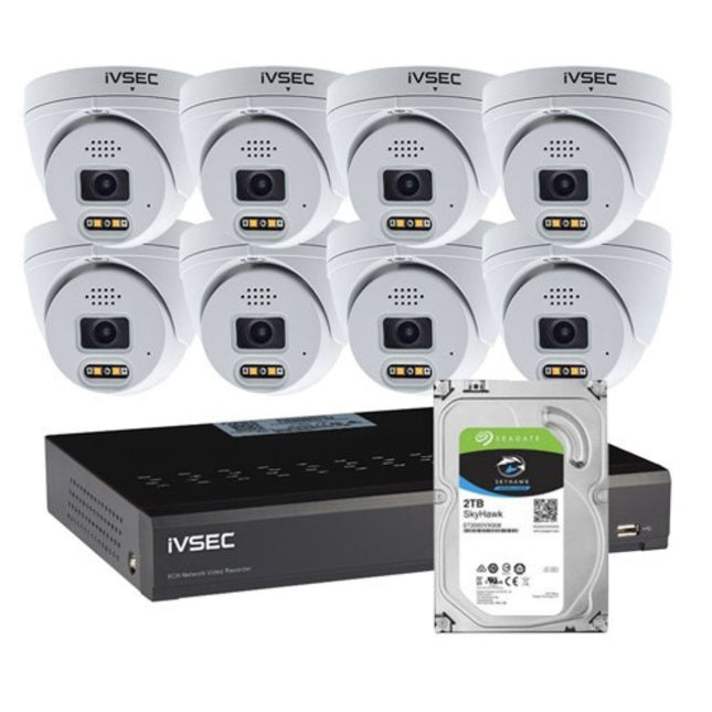 IVSEC Security Kits: LX Series 8 X NC319XA 8MP IP CAM + NR316XC 16 x PoE NVR 4K + 2TB HDD- LVK-319-16-BUN